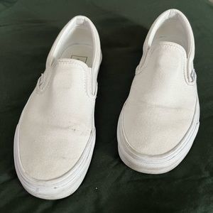 White slip on Vans